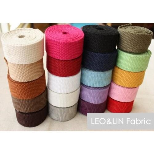 DIY Cloth Cotton+Polyester Thickening Ribbon Bags Webbing Solid Color Botticing 2.0 2.5 3.2 3.8cm (10 meters/lot) 50%OFF