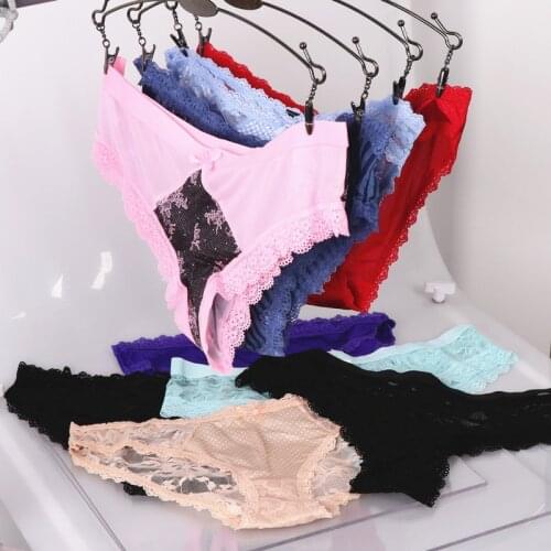 [US Size] XXL XL L M S 10 PCS Different Pack Sexy Underwear Plus Size Panties Women Briefs Woman Underpants For Lady