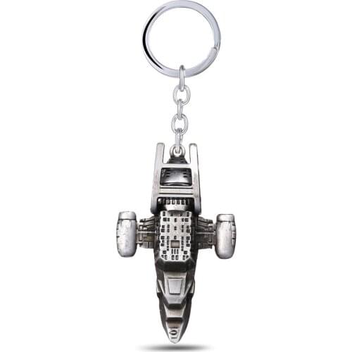 Vintage Creative Personality Simulation Movie keychain Ring Space Ship Pendant Men Women Couple key Chain Hanging Free Shipping