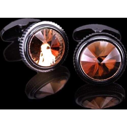 As high quality crystal Cufflinks new fashion jewelry brand conical Cufflinks mens Wedding Shirt badge pin gift