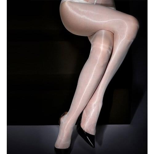 Plus Size Woman Pantyhose Sexy Ultra-thin Shiny Oil Tights T Crotch High Waist Transparent Large Tights Nylons Erotic Stockings