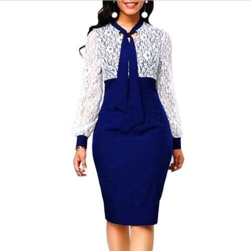 Woman Dress 2021 Spring Elegant Sexy Patchwork White Lace Party Dress Women Casual Plus Size Slim Office Pencil Bodycon Dresses
