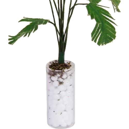 1/12 Green Banana Tree In White Bottle Doll House Miniature Garden Accessory