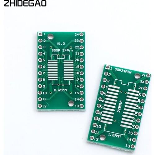 10PCS TSSOP24 SSOP24 SOP-24 SOP24 to DIP24 Transfer Board DIP Pin Board Pitch Adapter