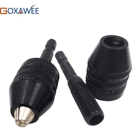 1/4" Hex Shank 0.3-6.5mm Keyless Drill Chuck Screwdriver Impact Driver Adaptor Drill Bits Diameter Power Tools metal working 2pc