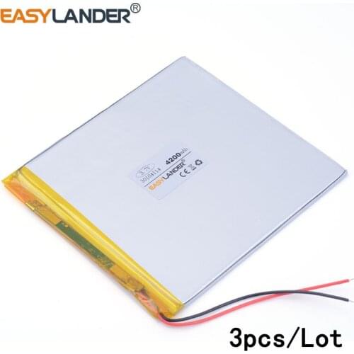 3pcs/Lot 3.7V 4200mAH 30104114 lithium Li ion polymer rechargeable battery for tablet pc e-book video game IPAQ MID 03104114