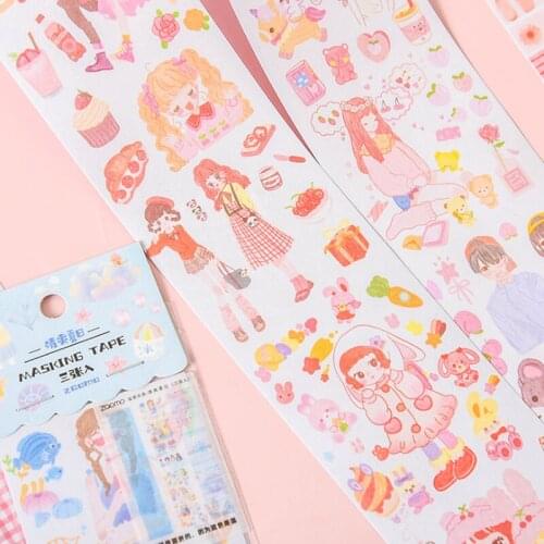 30pcs/lot NEW Kawaii Long Strips Stickers Hand Account Sticker Children Decorative Stationery Sticker Multi Label