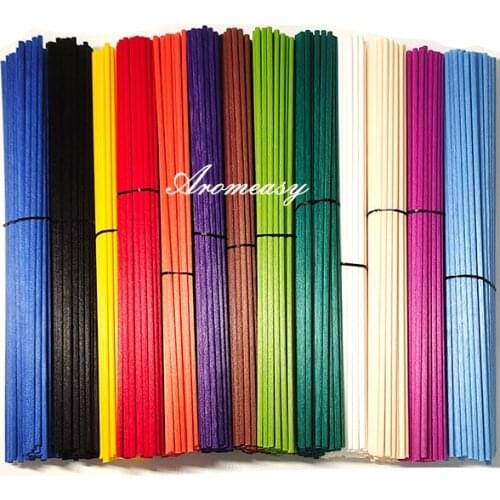 50pcs Colored Fiber Rattan Stick for Reed Diffuser Aroma Essential Oil Air Freshener Decorative For Home Fragrance