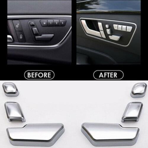 6pcs Car Seat Adjust Button Cover Sticker For Mercedes-Benz A B C E Class W204 W212 GLA X156 CLA C117 GLE W166 ML GL GLS