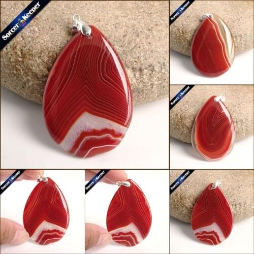AA+ High Quality Pendentif Real Natural Red Botswana Agates Stone Pendant Chains Necklace For Women Jewelry Making 1 PCS