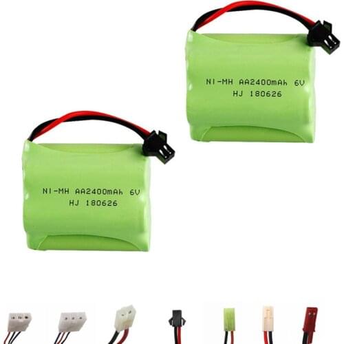 6v 2400mah NiMH Battery For Rc toys Cars Boats Trucks Guns Tanks Robots ni-mh aa 6v Rechargeable Battery Pack 2Pcs