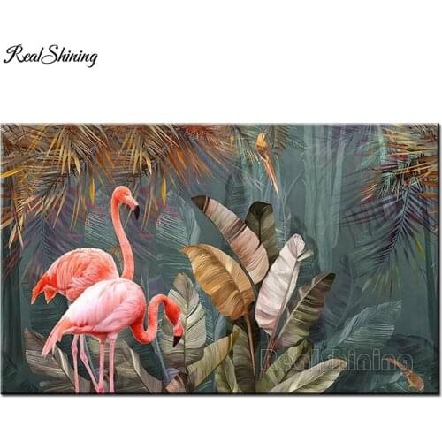 Diy Diamond Painting Tropical Plant Forest Banana Leaf Flamingo mosaic Diamond 3d Full Square/round 5d diamond Embroidery T190