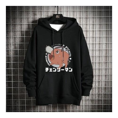 Anime Chainsaw Man Pochita Casual Hoodie Fashion Sweatshirt Coat Unisex Pullover Cosplay Short Sleeve T-shirt Tee Spring Summer
