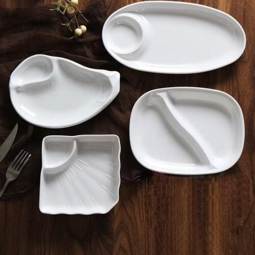White imitation porcelain tableware plate double French fries plate creative unusual plate snack tray