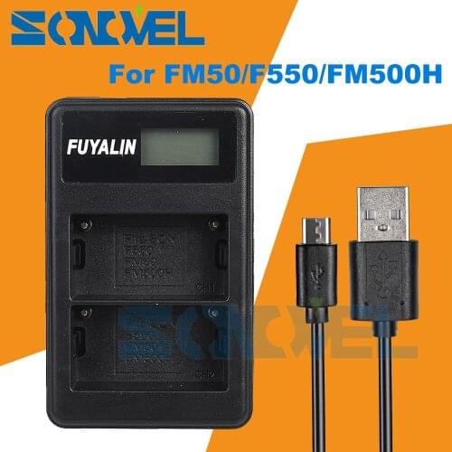 NP-F550 USB LCD Dual Battery Charger For Sony NP-F970 F960 F930 F770 F750 F730 F570 F550 F950 F990 F980 FX1000E BC-V500 BC-V615