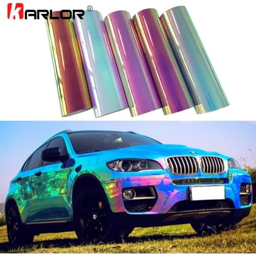 30x100cm Chrome Rainbow Mirror film Holographic Film Laser Rainbow Vinyl Motorcycle Automobiles Car Wrapping Stickers and Decal