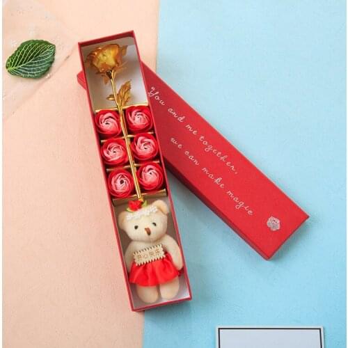 Valentines Day Creative Gift 24K Foil Plated Rose Gold Rose Lasts Forever Love Wedding Decor Lover Lighting Rose Dropshipping