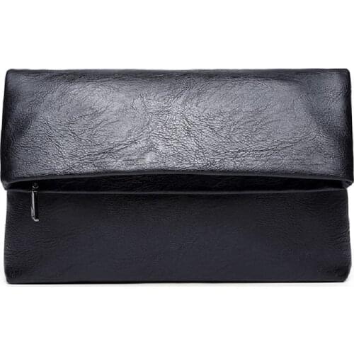 Latest Fashion Woman PU Leather Envelope Bag Casual Clutch Bag Handbag Women Wallet Bag Black Women Evening Clutch Bag 2020