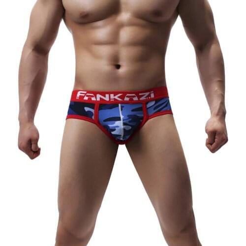 Men Boxer Shorts Sexy Gay U-convex Pouch Camouflage Cuecas Boxers Breathable Mens Underwear Shorts Boy Camo Slip Panties