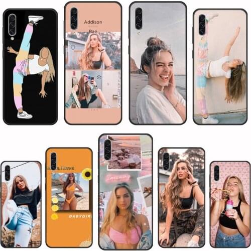 American IC girl Addison Rae Soft Rubber Phone Cover For Samsung A20 A30 30s A40 A7 2018 J2 J7 prime J4 Plus S5 Note 9 10 Plus