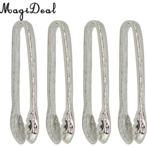 Set of 4 Pieces Miniature Metal Food Clip Tongs Cookware for 1/12 Dollhouse Kitchen Accessories