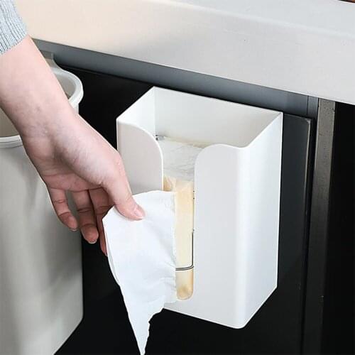 Wall-Mounted Tissue Dispenser Bathroom Toilet No-Drilling Garbage Bags Paper Towel Holder Dispenser For Home Kitchen