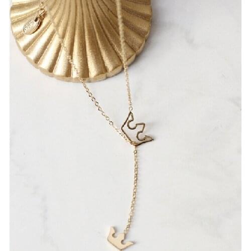 Fashion Crown Tassel Necklace Women Clavicle Chain Titanium Steel Plating 14K Gold Necklaces Female Choker Luxury Jewelry Gift