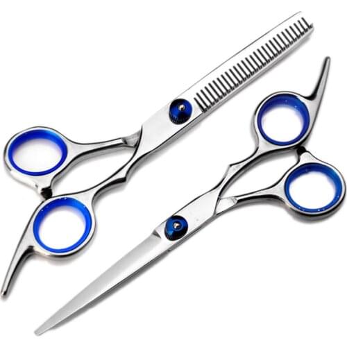 6 inch Hair Scissors Stainless Cutting Thinning Styling Tool Steel Salon Hairdressing Shears Regular Flat Teeth Blades