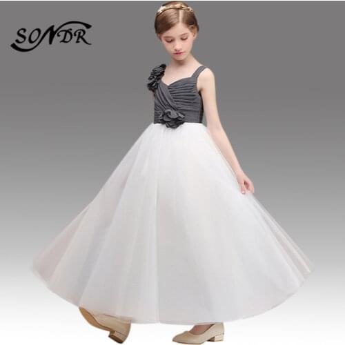 Kids Flower Girl Dresses HT116 Flowers Spaghetti Strap Pageant Dresses for Girls Costumes Kids Elegant Party Ball Gowns