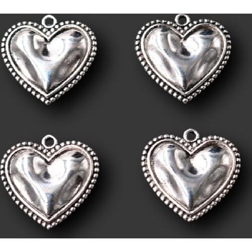 10pcs Silver Plated Heart of The Eternal Charm Vintage Necklace Earrings Metal Pendant DIY Jewelry Handicraft Making 21*21mm