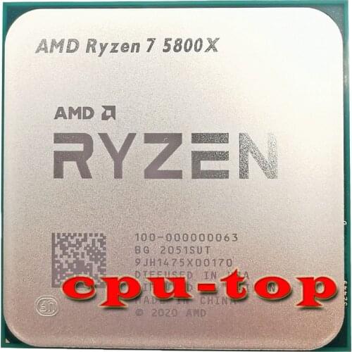 AMD-processador de CPU AMD Ryzen 7 5800 X R7 5800 X 3，8 GHz，ocho núcleos，16 hilos，7NM L3 = 32M，100-000000063 Socket AM4