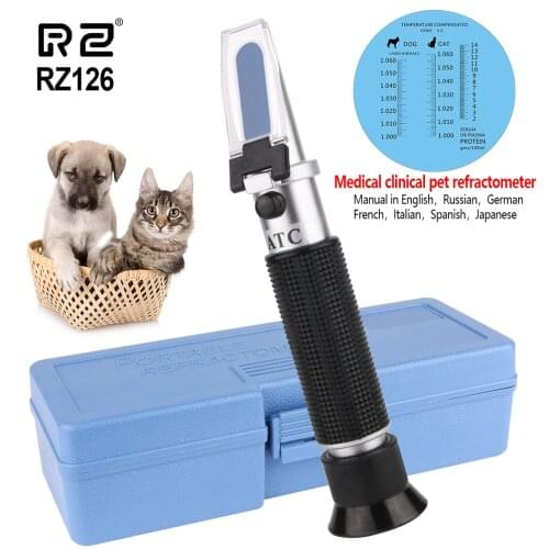 RZ Refractometer Pet Urine Specific Gravity Handheld Veterinary Serum Plasma Protein Hemoglobin Tester Refractometer