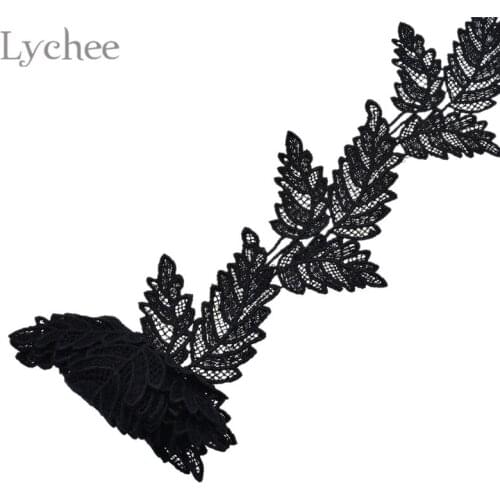 Lychee Life 1Yard Embroidered Lace Trim Wedding Dress Ribbon DIY Clothing Sewing Applique