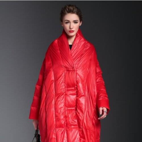 Winter 2019 new style pure color down jacket fashion thicker cocoon type V collar women coats white duck down warm lady jackets