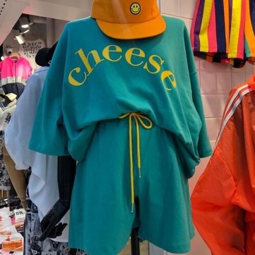 Letter Print Womens Tracksuit Suit Sportswear Women T-shirt Shorts Tracksuits Sets Female 2021 Summer Casual Short Pants Suits