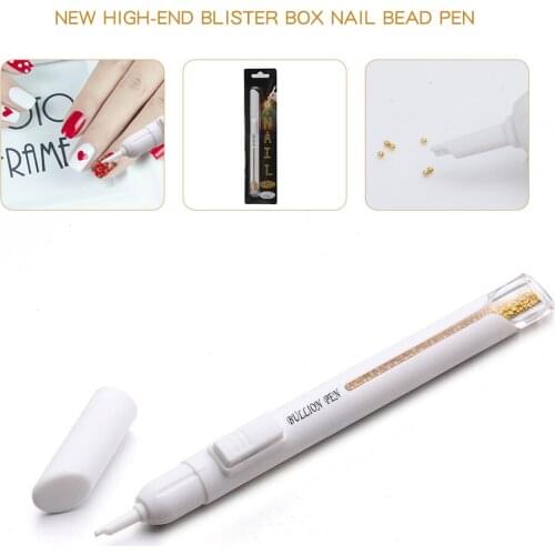 1pcs Nail Pen Bead Diameter Steel Beads Picking Dotting Pen Point Drill Pen Press Automatic Bead 4 Colors Optional
