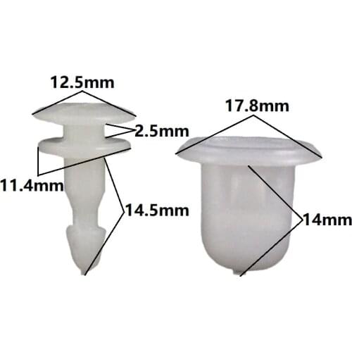 100 Pcs Double bottom Rivet Fastener For Nissan Fender Guard plate snap Trim panel Retainer clip Car accessory