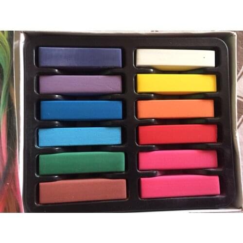 12 Colors/set 2020 New Women Girls Non-toxic Temporary Salon Kit Pastel Chalk Pastel Chalk Use For Hair
