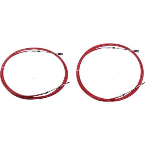 2x Universal Throttle Control Cable Red for Marine Boat Motor Outboard 10FT