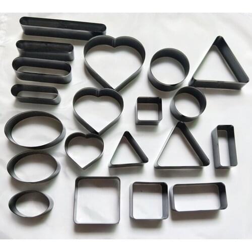 20pcs DIY leather craft round rectangle Heart Square shape label die cutting knife mould template set hole punching tool