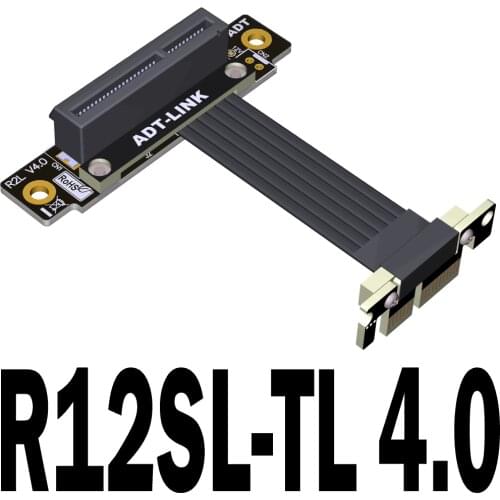 2021 new PCI-E 4.0 x1 to x4 transfer extension cable supports network card hard disk card double right angle