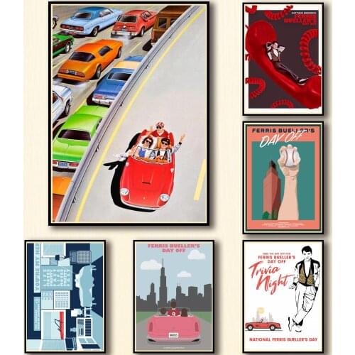 23 Designs Movie Ferris Buellers Day Off Whitepaper Poster Artwork Fancy Wall Sticker for Coffee House Bar A3