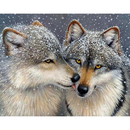 5d wolf diamond painting full square diamond embroidery animal sticker handmade art rhinestone diamond mosaic home decoration