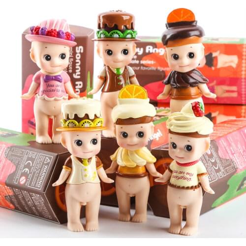 6 pcs/set Kewpie Doll Sonny Angel High Quality Doll Set Toy,Sonny Angel Cute Fruit Cake Series PVC Figure Doll Toys 8 CM