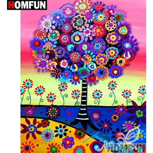 HOMFUN Full Square/Round Drill 5D DIY Diamond Painting "Cartoon tree" Embroidery Cross Stitch 5D Home Decor Gift A16248