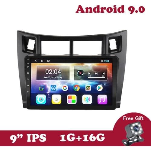 9 Inch Android 9.0 2.5D Car Multimedia Player Navigation GPS Stereo MP5 Player Radio OBD Carplay for 2005-2011 Toyota Yaris XP90