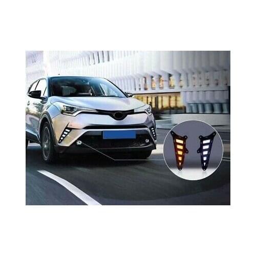 White / Yellow LED DRL Daytime Running Light 2pcs For Toyota C-HR 2017 - 2019