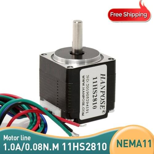 Free shipping 1 pcs 11HS2810 Nema11 hybrid Stepper motor 28x28x28mm two phases 4 wires 1.8 degrees for new CNC router