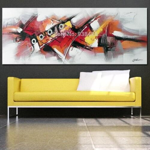 Large Modern Abstract oil Painting Hand Painted On Painting Heavy Metal Clolor Wall Art Pictures For Home Decor No Frame 40x120