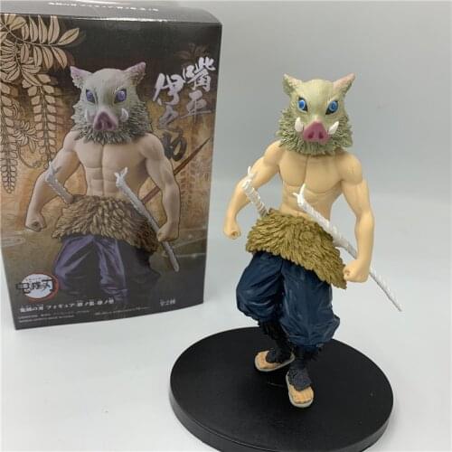 Demon Slayer Kimetsu no Yaiba Hashibira Inosuke Standing Classic Color PVC Action Figure Tanjirou Nezuko Toy 16cm